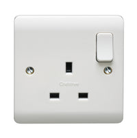 Crabtree CR1304 Instinct White Moulded 13A 1 Gang SP Switched Socket Dual Earth