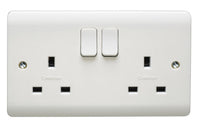 Crabtree CR1306/D Instinct White Moulded 13A 2 Gang DP Switched Socket Dual Earth