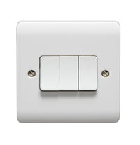 Crabtree CR1372 Instinct White Moulded 10AX 3 Gang 2 Way Switch