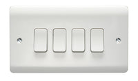 Crabtree CR1472 Instinct White Moulded 10AX 4 Gang 2 Way Switch