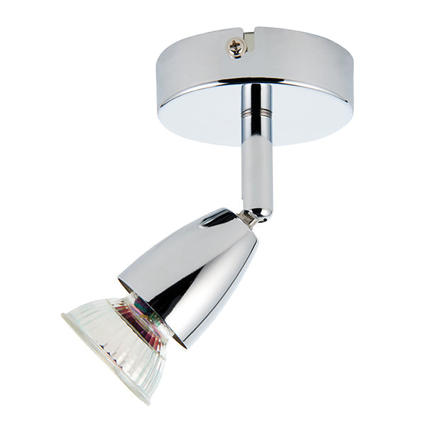 Saxby 43277 Amalfi 1lt single spotlight chrome 35W Chrome effect plate 35W GU10 reflector (Required) - westbasedirect.com