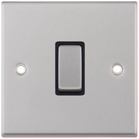 Selectric 7MPRO-207 7M-PRO 1 Gang 10AX Intermediate Switch - Satin Chrome, Black Insert
