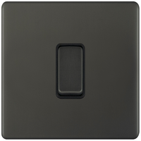 Selectric 5MPLUS-12-07 5M-PLUS Screwless 1 Gang 10AX Intermediate Switch - Dark Bronze, Black Insert