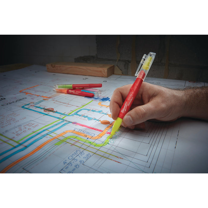 Milwaukee 48223201 INKZALL Highlighter Yellow - 5 Piece