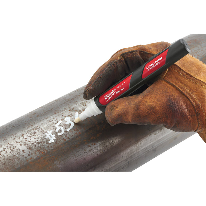 Milwaukee 48223711 INKZALL Liquid Paint Marker Pen - White - westbasedirect.com