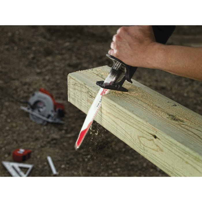 Milwaukee 48475026 SAWZALL 230mm 5TPi Wood with Nails Heavy Duty Demolition Saw Blade - Pack of 5 - westbasedirect.com