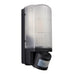 Saxby 48739 Motion PIR 1lt wall IP44 10W Frosted & black pc 10W LED E27 (Required) - westbasedirect.com