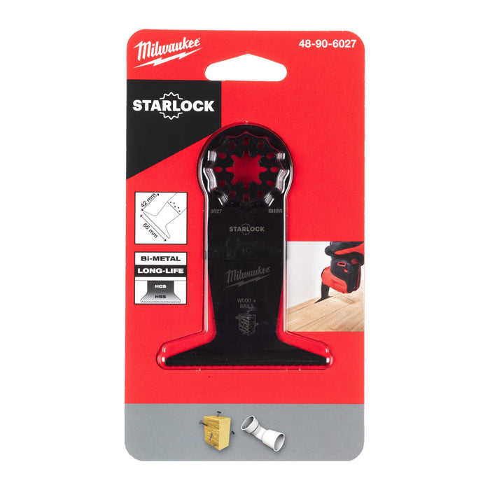 Milwaukee 48906027 65mm OMT Starlock Bi-Metal Wood & Nail Plunge Multi-Tool Blade - westbasedirect.com