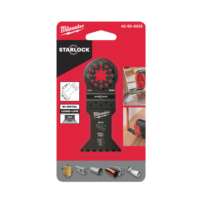 Milwaukee 48906035 43mm OMT Starlock Bi-Metal Wood & Metal Plunge Multi-Tool Blade - westbasedirect.com