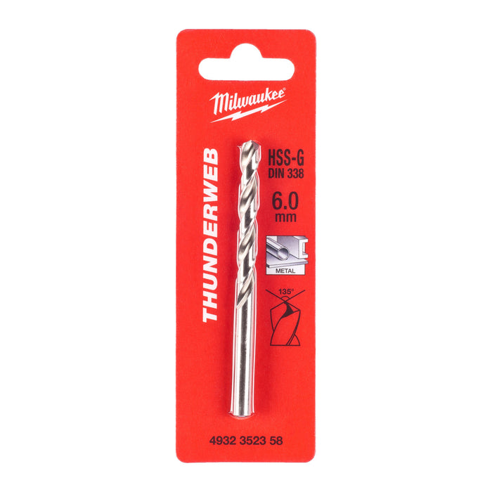 Milwaukee 4932352358 Metal HSS-G Thunderweb Drill Bit (DIN338) 6x93mm - westbasedirect.com