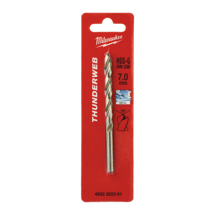 Milwaukee 4932352361 Metal HSS-G Thunderweb Drill Bit (DIN338) 7x109mm - westbasedirect.com