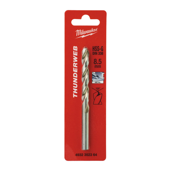Milwaukee 4932352364 Metal HSS-G Thunderweb Drill Bit (DIN338) 8.5x117mm - westbasedirect.com