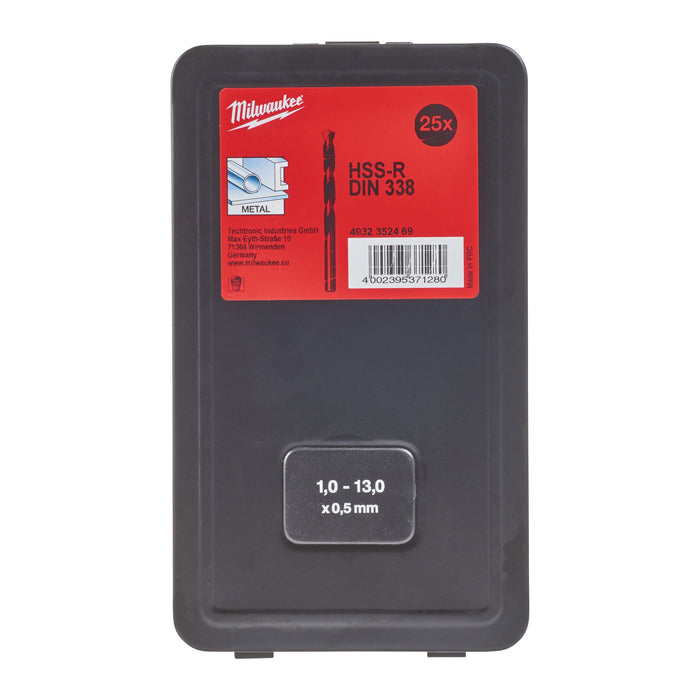 Milwaukee 4932352469 Metal HSS-R Drill Bit Set (DIN338) - 25 Piece - westbasedirect.com