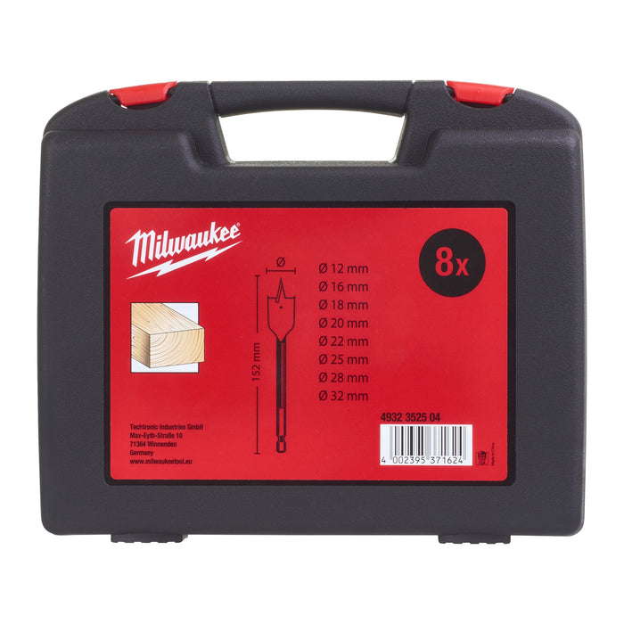 Milwaukee 4932352504 Wood Flat Drill Bit Set - 8 Piece - westbasedirect.com