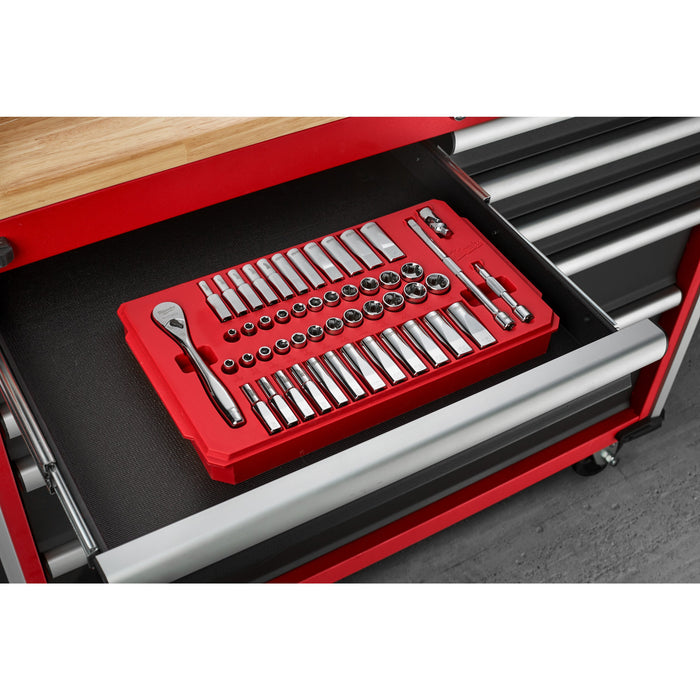 Milwaukee 4932464944 1/4" Drive 50-piece Ratchet + Socket Set SAE + Metric - westbasedirect.com