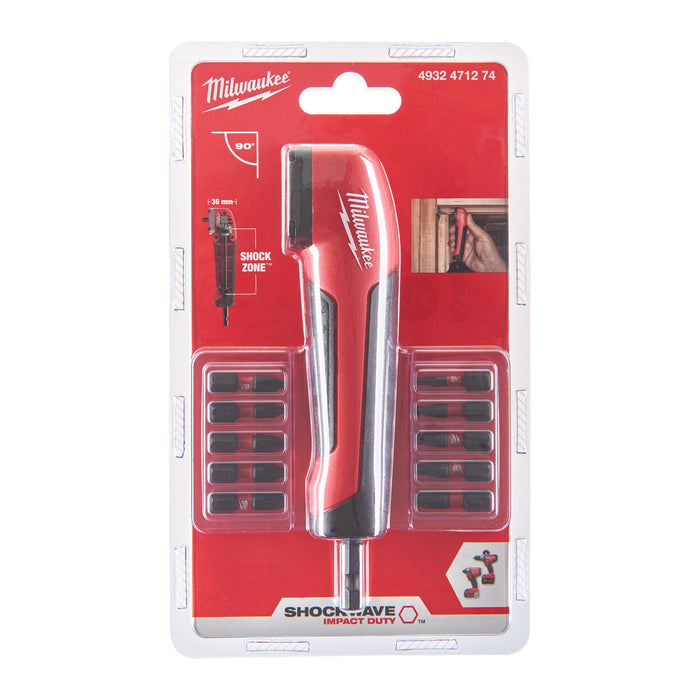 Milwaukee 4932471274 SHOCKWAVE Right Angle Attachment Set - 11 Piece - westbasedirect.com