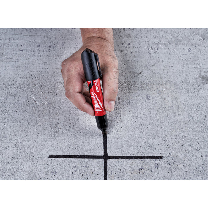 Milwaukee 4932471554 INKZALL Black L Chisel Tip Marker Pen Set - 3 Piece