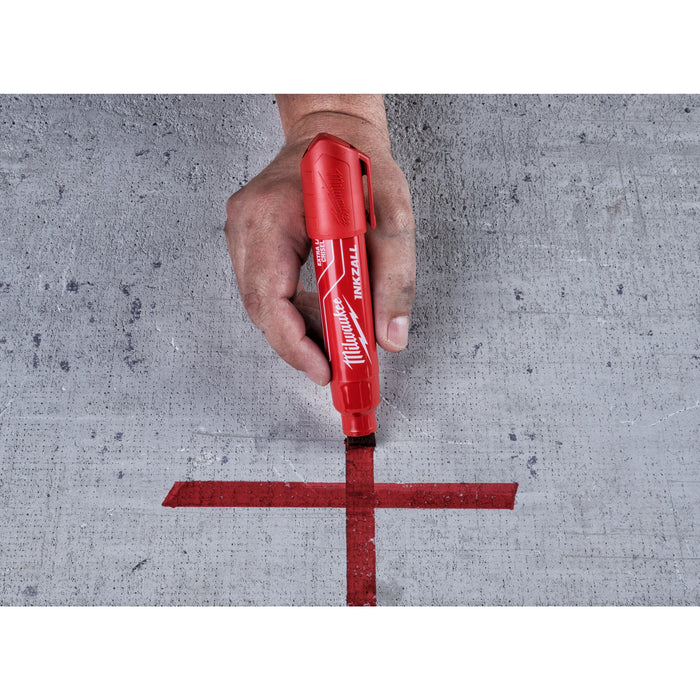 Milwaukee 4932471560 INKZALL Red XL Chisel Tip Marker Pen