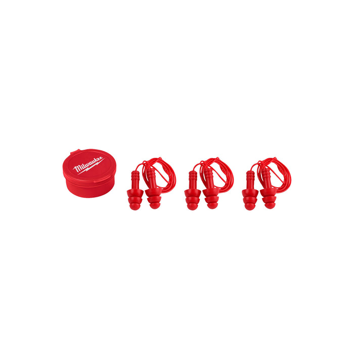 Milwaukee 4932471904 Reusable Corded Ear Plugs - Pack of 3