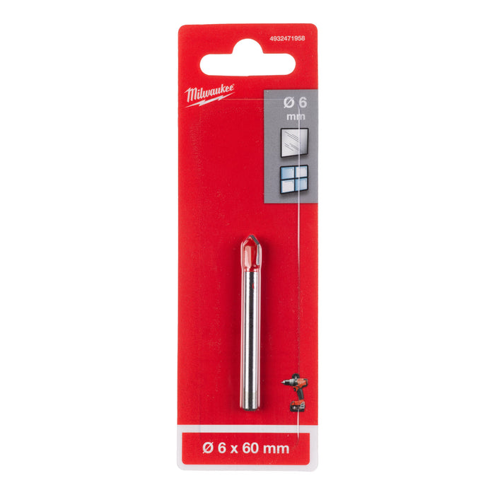 Milwaukee 4932471958 Glass & Tile Drill Bit 6x60mm - westbasedirect.com