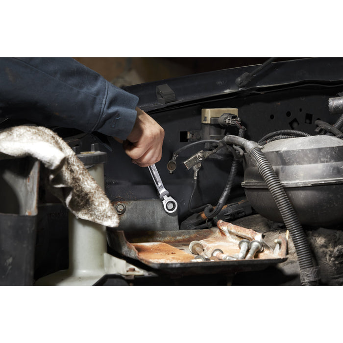 Milwaukee 4932478558 15 Piece MAXBITE Metric Flexible Head Ratcheting Combination Spanner Set - westbasedirect.com