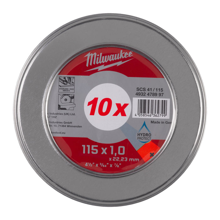 Milwaukee 4932478997 115x1.0mm Thin Metal Cutting Discs PRO+ - Pack of 10 - westbasedirect.com