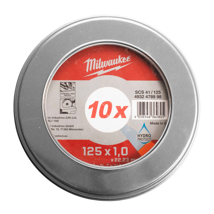 Milwaukee 4932478998 125x1.0mm Thin Metal Cutting Discs PRO+ - Pack of 10 - westbasedirect.com