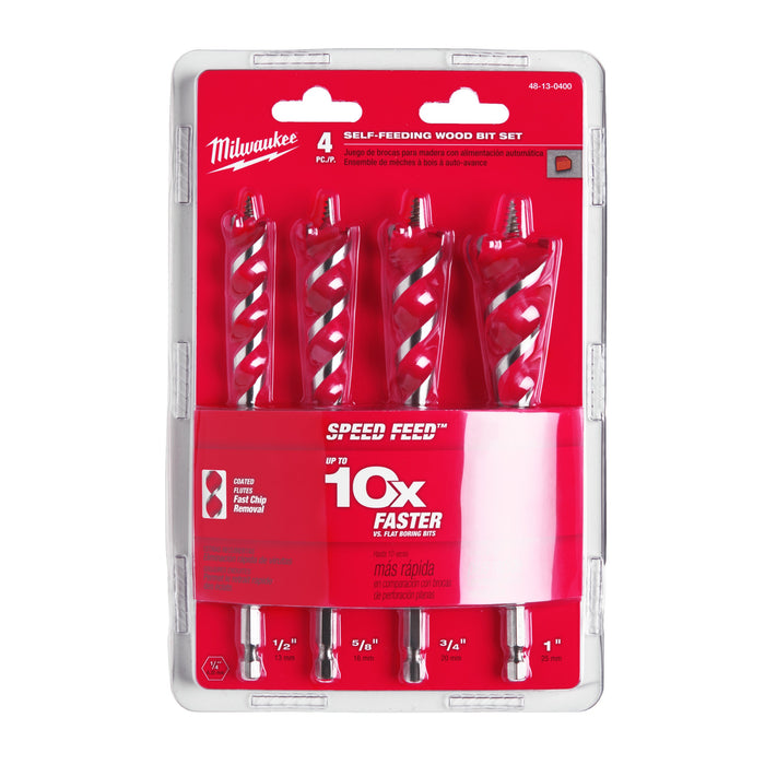 Milwaukee 4932479477 Wood Speed Feed Drill Bit Set - 4 Piece - westbasedirect.com