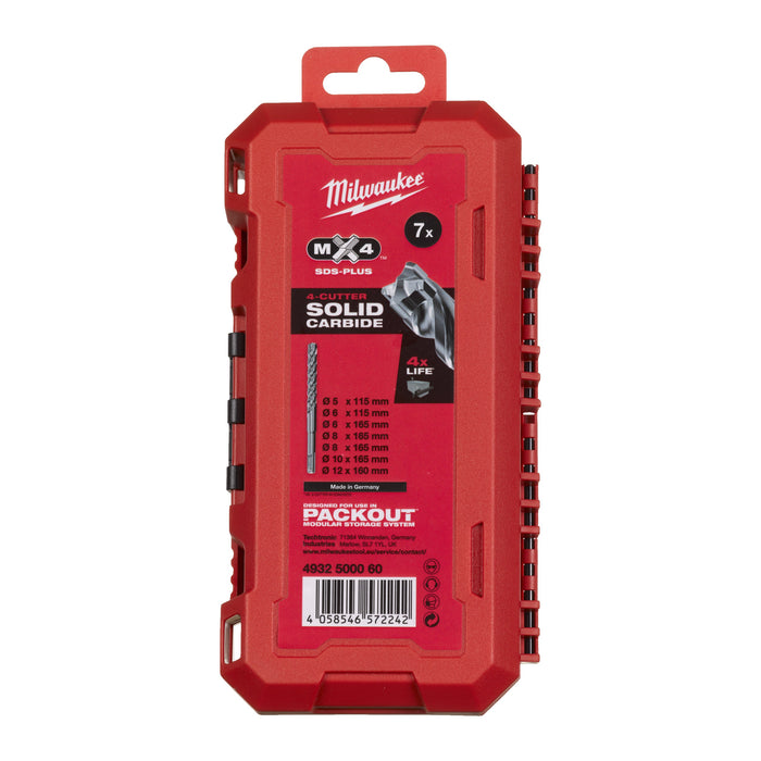Milwaukee 4932500060 SDS-Plus MX4 Drill Bit Set - 7 Piece - westbasedirect.com