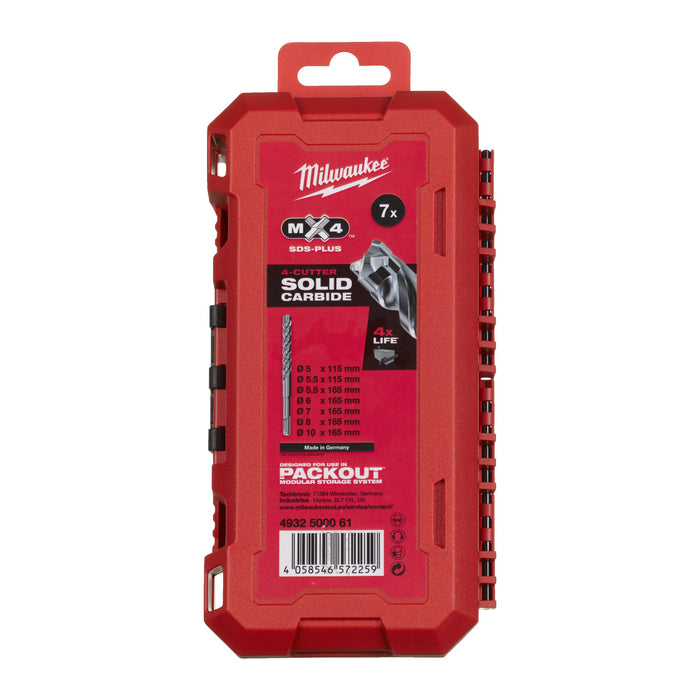 Milwaukee 4932500061 SDS-Plus MX4 Drill Bit Set - 7 Piece - westbasedirect.com