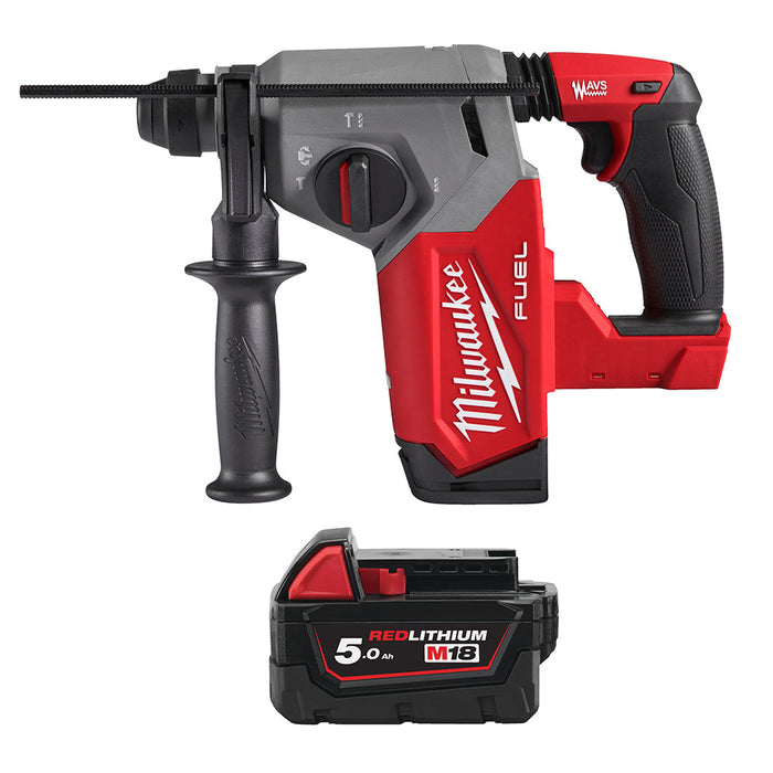 Milwaukee M18FH-0+M18B5 Kit - 18V FUEL Brushless SDS+ Hammer Drill + M18B5 5.0Ah Li-ion Battery