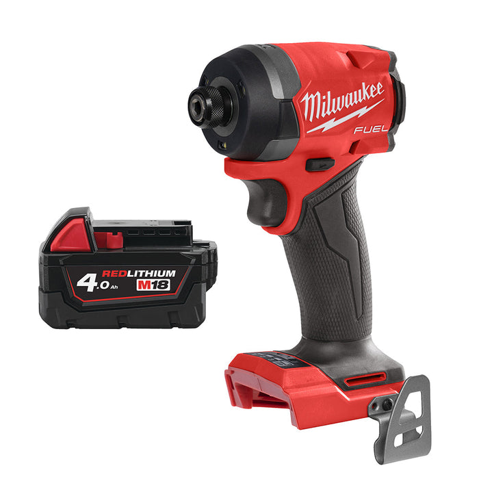 Milwaukee M18FID3-0+M18B4 Kit - 18V FUEL Brushless 1/4" Impact Driver + M18B4 4.0Ah Li-ion Battery