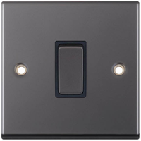 Selectric 7MPRO-401 7M-PRO 1 Gang 2 Way 10AX Plate Switch - Black Nickel, Black Insert