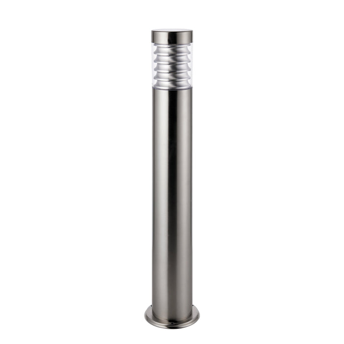 Saxby 49911 Equinox bollard IP44 8W Marine grade brushed stainless steel & clear pc 8W LED E27 Cool White (Required) - westbasedirect.com