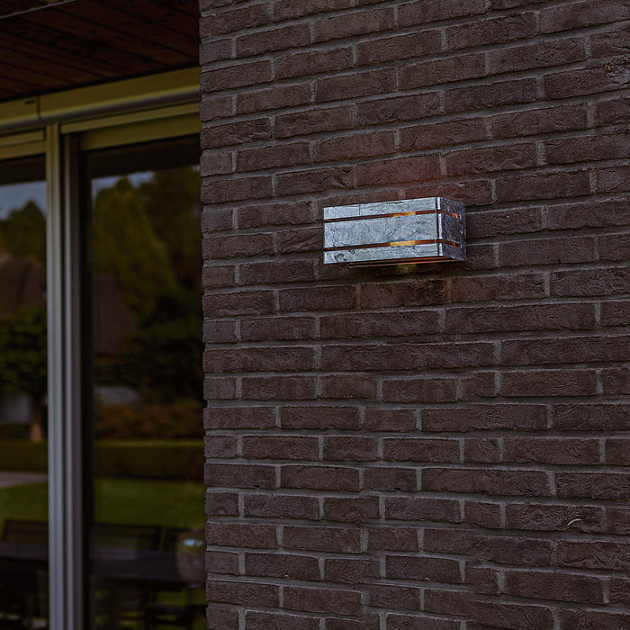 Lutec 5011602461 VIDAR IP54 E27 Outdoor Wall Light - Galvanised Steel (Lamp Not Included)
