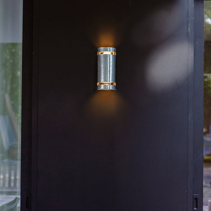 Lutec 5011701461 RAN IP54 GU10 Outdoor Up/Down Wall Light - Galvanised Steel (Lamp Not Included)