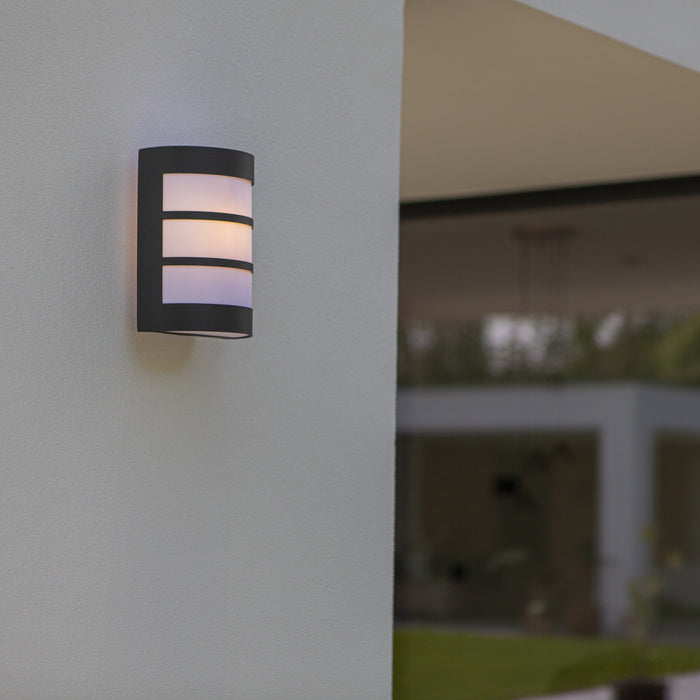 Lutec 5043104424 NILA IP44 E27 Outdoor Wall Light - Dark Grey (Lamp Not Included)