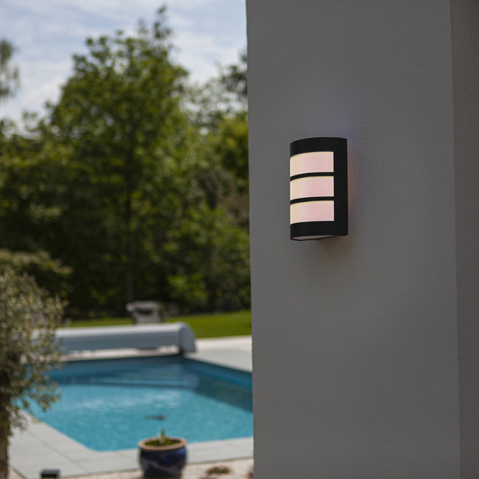 Lutec 5043104424 NILA IP44 E27 Outdoor Wall Light - Dark Grey (Lamp Not Included)