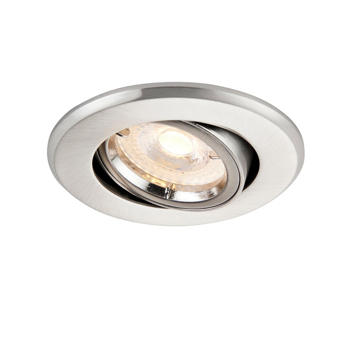 Saxby 50681 ShieldPLUS tilt 50W Satin nickel effect plate 50W GU10 reflector (Required) - westbasedirect.com