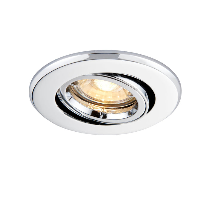 Saxby 50682 ShieldPLUS tilt 50W Chrome effect plate 50W GU10 reflector (Required) - westbasedirect.com