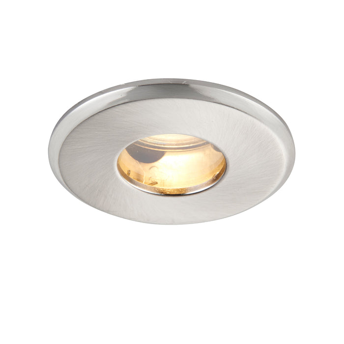 Saxby 50688 ShieldPLUS iP65 IP65 50W Satin nickel effect plate & clear glass 50W GU10 reflector (Required) - westbasedirect.com