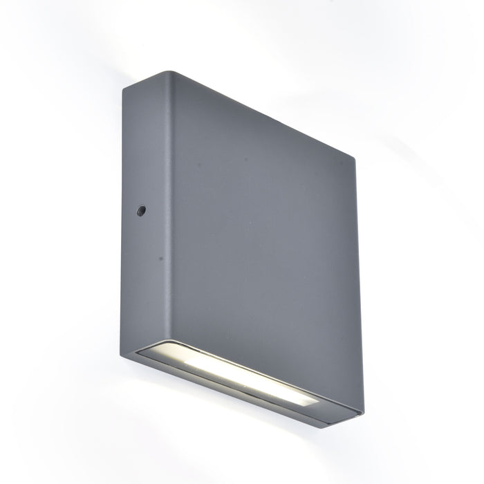 Lutec 5102601125 PILI 8.5 IP54 LED Outdoor Square Wall Light 4000K - Dark Grey