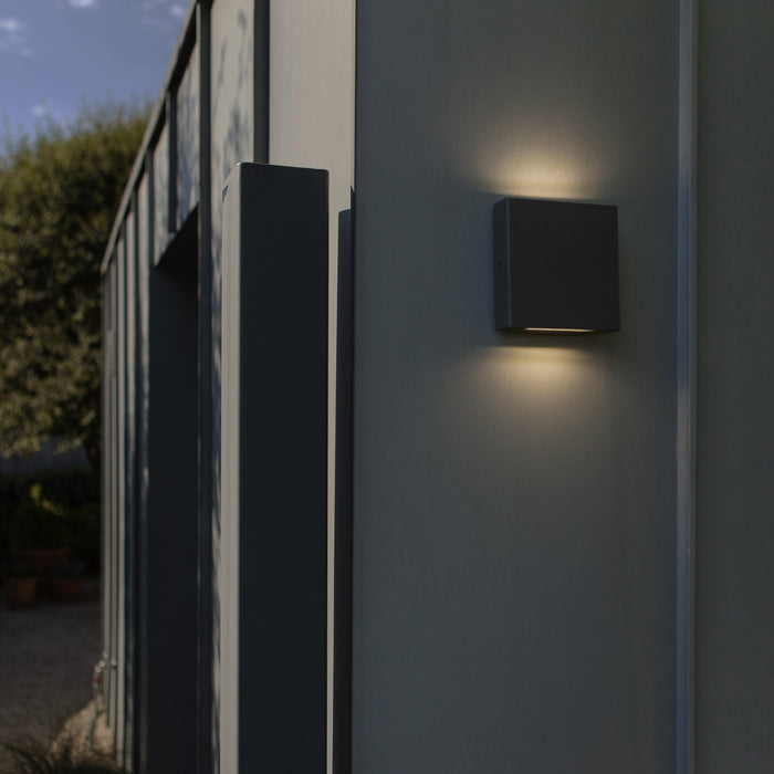 Lutec 5102601125 PILI 8.5 IP54 LED Outdoor Square Wall Light 4000K - Dark Grey