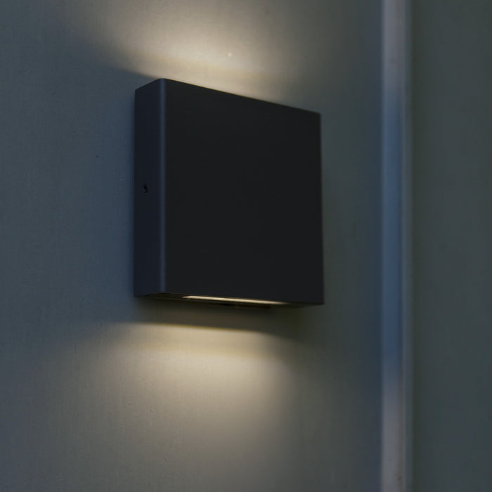 Lutec 5102601125 PILI 8.5 IP54 LED Outdoor Square Wall Light 4000K - Dark Grey