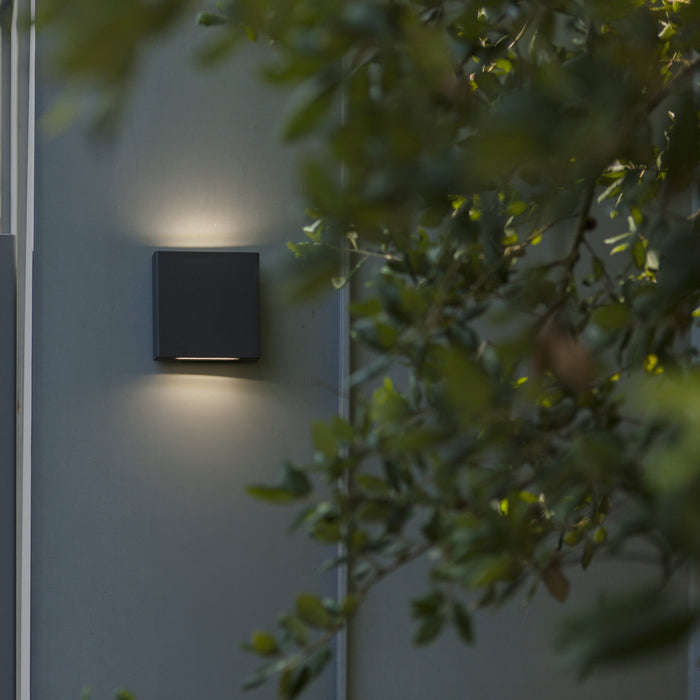 Lutec 5102601125 PILI 8.5 IP54 LED Outdoor Square Wall Light 4000K - Dark Grey