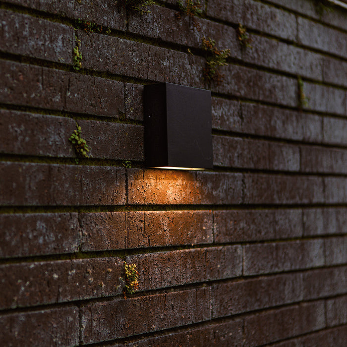 Lutec 5104002012 GEMINI XF 7.4W IP54 LED Outdoor Wall Light 3000K - Matt Black