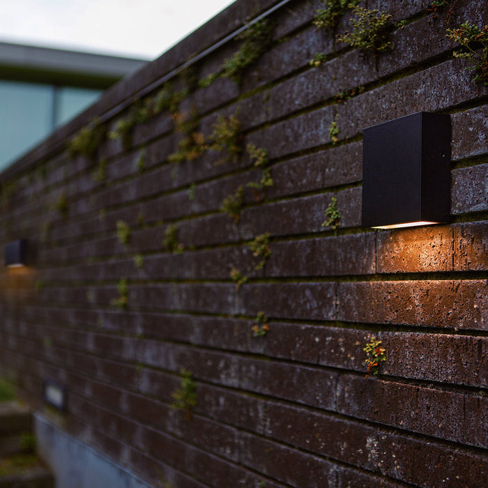 Lutec 5104002012 GEMINI XF 7.4W IP54 LED Outdoor Wall Light 3000K - Matt Black