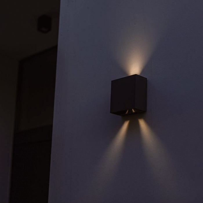 Lutec 5104003012 GEMINI BEAMS 7.5W IP54 LED Outdoor Wall Light 3000K - Matt Black