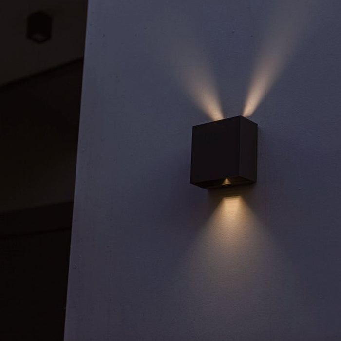 Lutec 5104003012 GEMINI BEAMS 7.5W IP54 LED Outdoor Wall Light 3000K - Matt Black