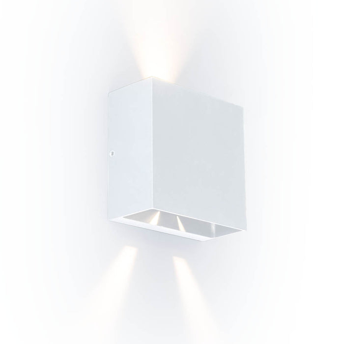 Lutec 5104003032 GEMINI BEAMS 10W IP54 LED Outdoor Adjustable Wall Light 3000K - White